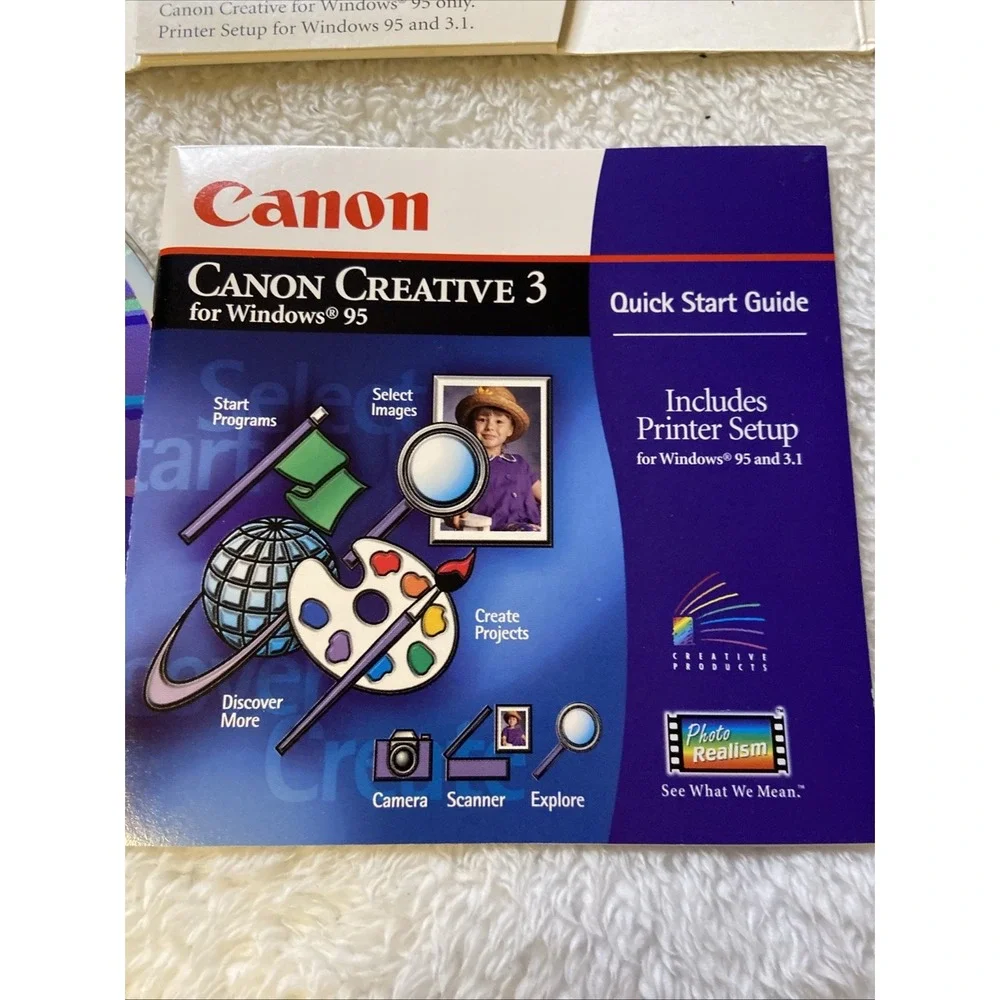 Canon Creative 3 & Printer‎ Setup Windows 95, 98, 3.1 CD Quick Start Guide